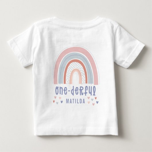 Regenboog en hart 1e verjaardag gepersonaliseerd (Achterkant)