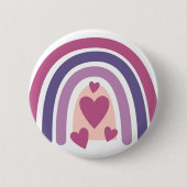 Regenboog en harten ronde button 5,7 cm (Voorkant)