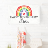Regenboog en harten verjaardagsfeestbanner spandoek (Insitu)