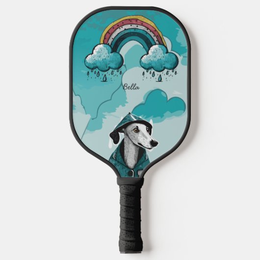 Regenboog en Hond Pickleball Paddle (Voorkant)