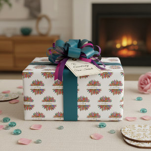 Regenboog en luipaardprint gepersonaliseerde ver cadeaupapier