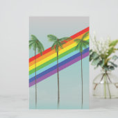 Regenboog en palmen briefpapier (Staand voorkant)