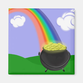 Regenboog en pit van goudmazen magneet