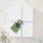 Regenboog en pot met goud cadeaulabel (Met Touw)