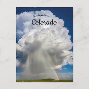 Regenboog en regenpijler in Colorado Briefkaart
