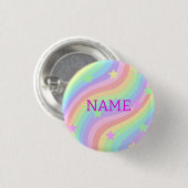 Regenboog en sterren ronde button 3,2 cm (Voorkant /achterkant)