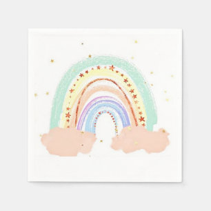Regenboog en sterren servet