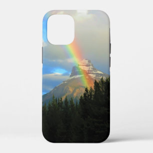 Regenboog- en Storm wolken boven Snowy Canada Moun iPhone 12 Mini Hoesje