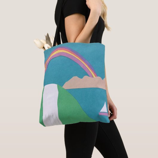 Regenboog- en watervalCanvas tas (Dichtbij)