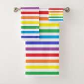 Regenboog en witte strepen bad handdoek (Insitu)