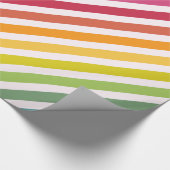 Regenboog en witte strepen cadeaupapier (Hoek)