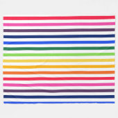 Regenboog en witte strepen fleece deken (Voorkant (Horizontaal))