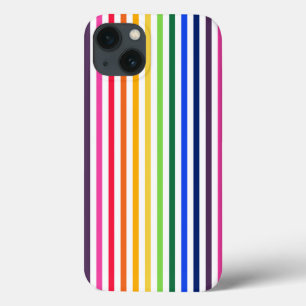 Regenboog en witte strepen Hoesje-Mate iPhone draa iPhone 13 Hoesje