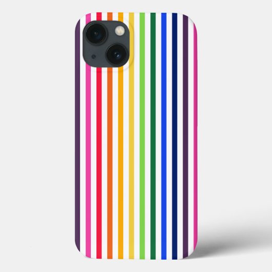 Regenboog en witte strepen Hoesje-Mate iPhone draa Case-Mate iPhone Case (Achterkant)