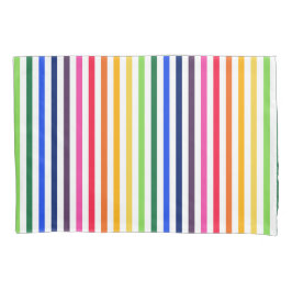 Regenboog en witte strepen kussensloop