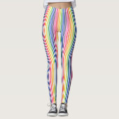 Regenboog en witte strepen leggings (Voorkant)