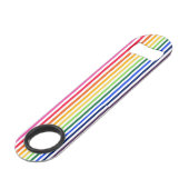 Regenboog en witte strepen speed flessenopener (Voorkant Gekanteld)