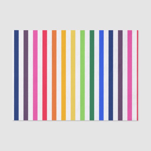 Regenboog en witte strepen tissuepapier (Voorkant)