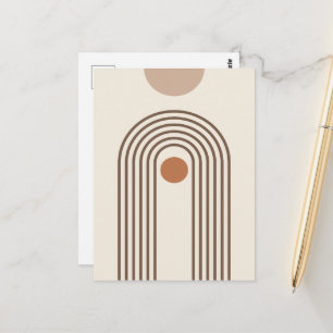 Regenboog en Zon, Boho Abstracte Geometrische Kuns Briefkaart