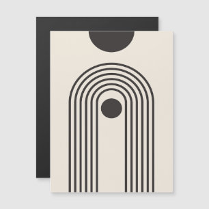Regenboog en Zon, Boho Abstracte Geometrische Kuns Magnetische Uitnodiging