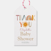 Regenboog en zonneschijn Dank u Baby shower Cadeaulabel (Voorkant)