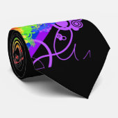 Regenboog en zwart stropdas (Opgerold)