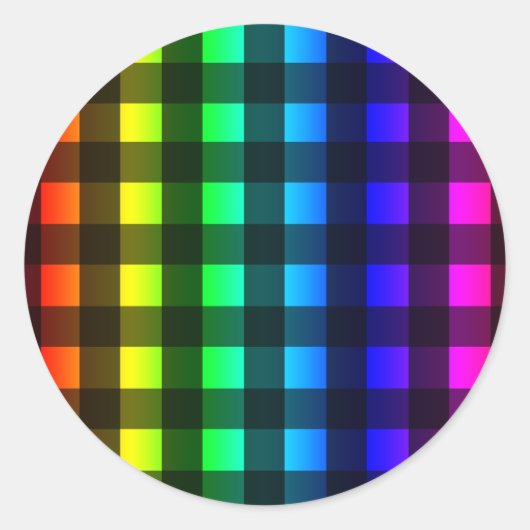 Regenboog en zwarte buffelplaat ronde sticker (Voorkant)