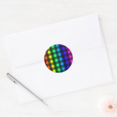 Regenboog en zwarte buffelplaat ronde sticker (Envelop)