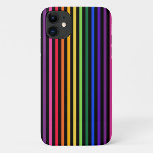 Regenboog en zwarte strepen iPhone 11 hoesje
