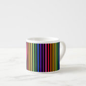 Regenboog en zwarte strepen espresso kop (Voorkant rechts)