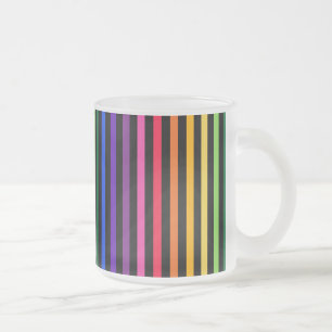 Regenboog en zwarte strepen matglas koffiemok