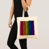 Regenboog en zwarte strepen tote bag (Voorkant (product))