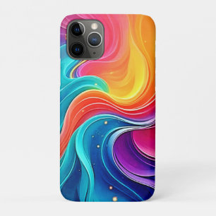 Regenboog Energie Werveling: Trillende Stroom Kuns iPhone 11 Pro Hoesje