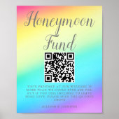 Regenboog Fade Custom Bruiloft Huwelijksreis Fond Poster (Voorkant)