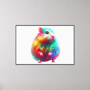 Regenboog Fantasie Hamster Kunst Canvas Afdruk