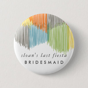 Regenboog Fiesta Moderne Franje Bruid Bruidsmeisje Ronde Button 5,7 Cm