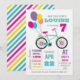 Regenboog Fiets Verjaardagsfeest Kaart