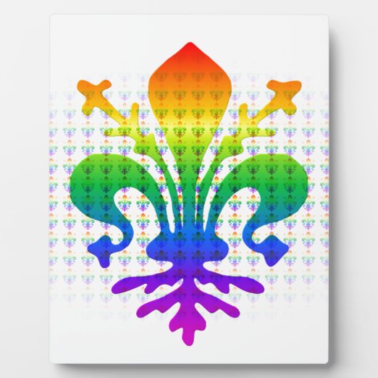 Regenboog Fleur-de-lis Fotoplaat (Voorkant)