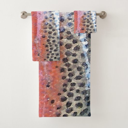 Regenboog forel huid Abstract patroonhanddoek Bad Handdoek (Insitu)