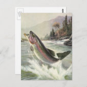  Regenboog Forel Visser Gevist voor Vis Briefkaart (Voorkant / Achterkant)