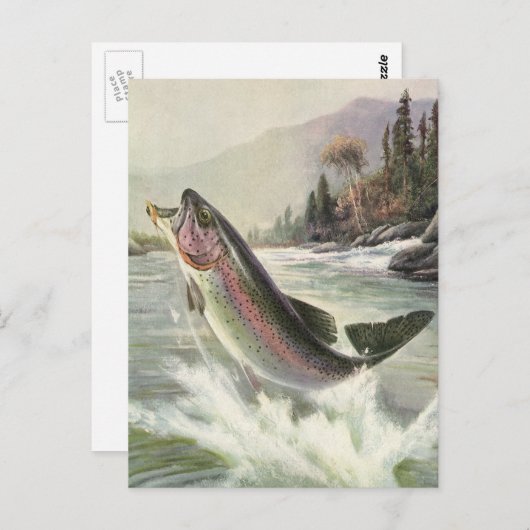  Regenboog Forel Visser Gevist voor Vis Briefkaart (Voorkant / Achterkant)