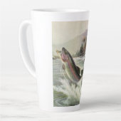 Regenboog Forel Visser Gevist voor Vis Latte Mok (Linkerhoek)