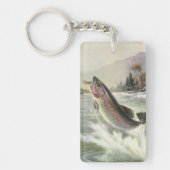  Regenboog Forel Visser Gevist voor Vis Sleutelhanger (Voorkant)