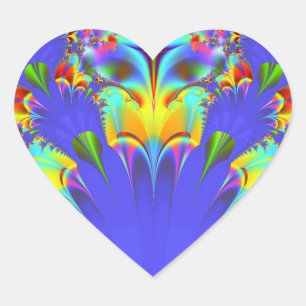Regenboog fractaal hart sticker