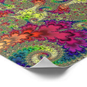 Regenboog Fractale Spiraal Poster (Hoek)