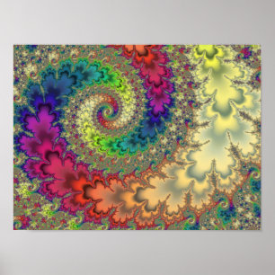 Regenboog Fractale Werveling  Poster