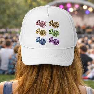 Regenboog Franse Hoorn Collage Ontwerp Trucker Pet