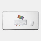 Regenboog Gamer Vector T-shirt Ontwerp_1 Bureaumat (Keyboard & Muis)
