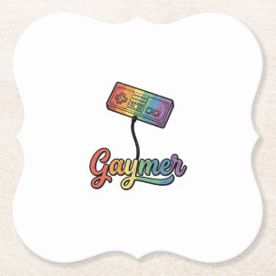 Regenboog Gamer Vector T-shirt Ontwerp_1 Kartonnen Onderzetters