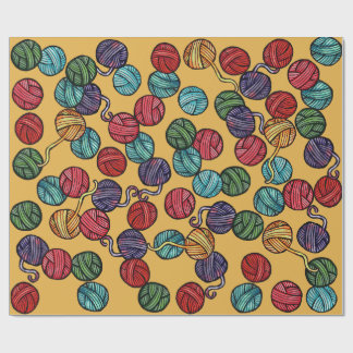 Regenboog garenballen patroon cadeaupapier